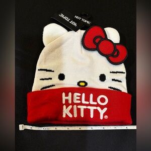 Hello Kitty Embroidered Big Face Beanie with Bow